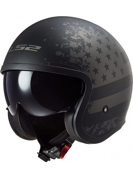 LS2 Spitfire II OF599 Black Flag Matt Black Tit...