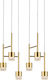 Luma Pendant Chandelier for 6 Bulbs GU10 Gold