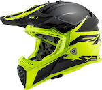 LS2 Fast Evo MX437 Roar Matt Black H-V Yellow Κράνος Μηχανής Motocross 1150gr