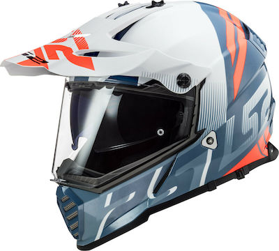 LS2 Pioneer Evo MX436 Evolve On-Off Helmet with Sun Visor ECE 22.05 1350gr White Cobalt