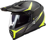 LS2 Pioneer Evo MX436 Router On-Off Helmet with Sun Visor ECE 22.05 1350gr Matt Black H-V Yellow MX436PERMBHV