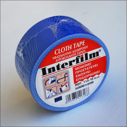 Interfilm Cloth Blue Self-Adhesive Fabric Tape Blue 50mmx10m 1pcs