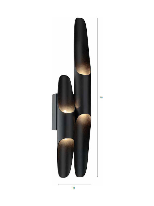 Luma Μοντέρνο Φωτιστικό Τοίχου με Ενσωματωμένο LED και Θερμό Λευκό Φως σε Μαύρο Χρώμα