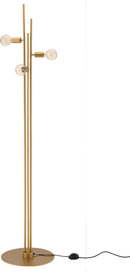 Luma Lampa de podea Î185xL40cm. cu Soclu pentru Bec E27 Auriu