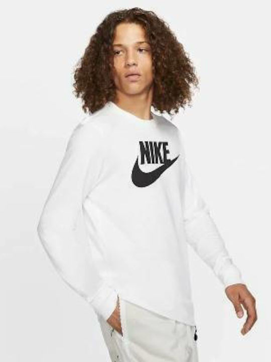 Nike Sportswear Icon Futura Ανδρική Μπλούζα Μακρυμάνικη Λευκή