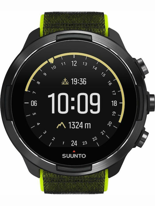 Suunto 9 Baro Неръждаема стомана 50мм Водоустойчив Смарт часовник с Пулсомер (Lime)