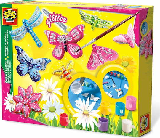 Ses Creative Παιχνίδι Κατασκευών Πλαστικό Butterfly Glitter Casting and Painting Set για Παιδιά 5+ Ετών