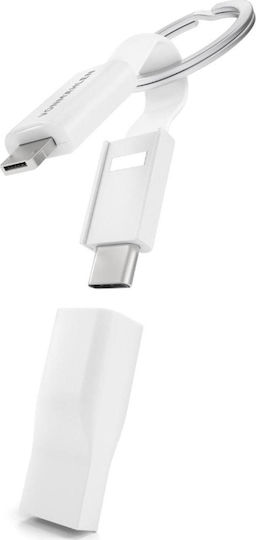 Vonmählen High Five Конвертор USB-A / USB-C мъжки към Lightning / USB-C / micro USB мъжки Бял 1бр