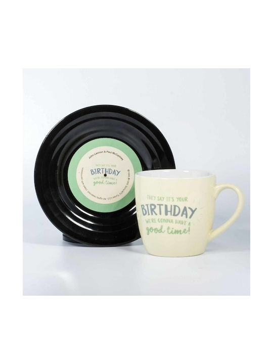 Thumbs Up L&M Mug & Saucer Set - Birthday