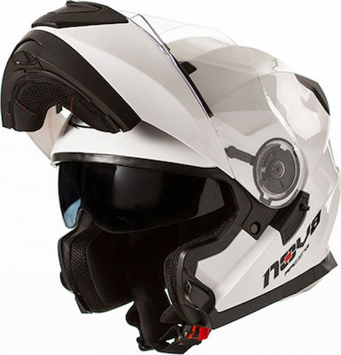 Nova Racing 510-DV White Motorradhelm Aufklappbar ECE 22.05 1590gr NV510DVW