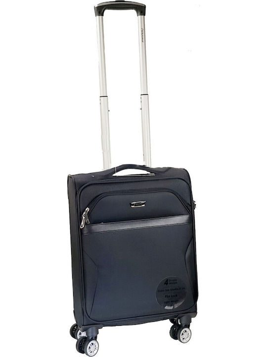 Diplomat Cabin Travel Suitcase Fabric Black with 4 Wheels Height 55cm ZC998