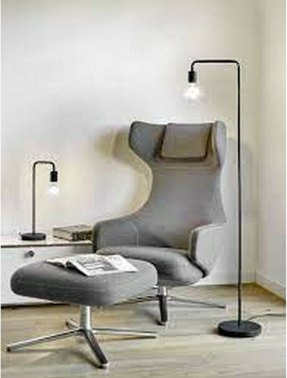 Trio Lighting Diallo Μεταλλικό Πορτατίφ για Ντουί E27 με Μαύρη Βάση