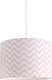 Veis Hesperis Chevron Single Bulb Kids Lighting Pendant of Fabric 60W with Drive Size E27 Pink 35x24cm