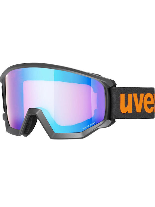 Uvex Athletic CV Ski & Snowboard Goggles Kids Black with Lens in Blue Color