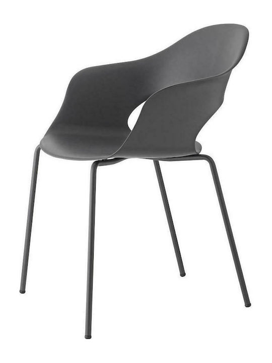 Lady B Dining Room Polypropylene Armchair Gray 58x56x78cm