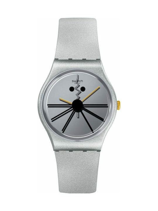 Swatch Cheese! Squeak Squeak Watch with Silver Rubber Strap