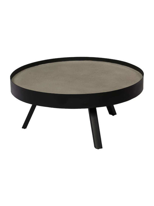 Round Coffee Table Metal Black L74xW74xH32cm.