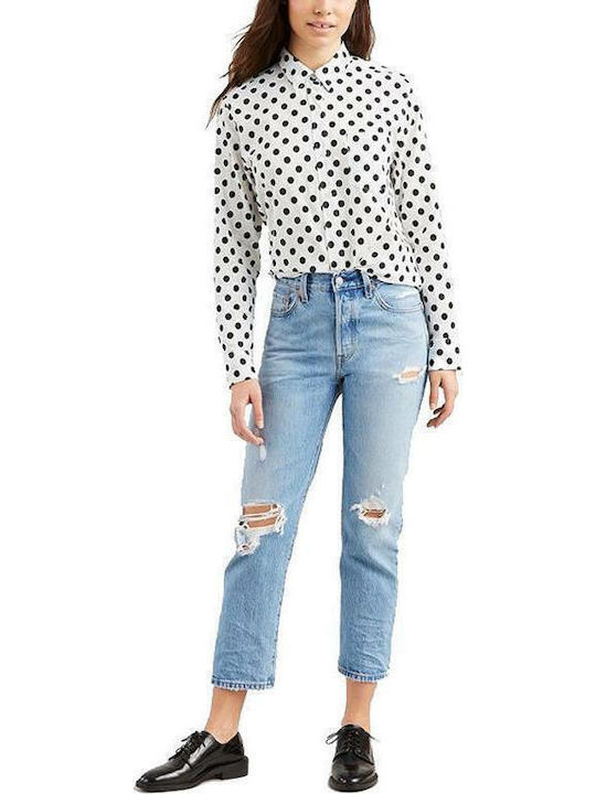 501 High Waist Women's Jean Trousers with Rips in Slim Fit Jive Stonewash