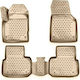 Novline Set of Front and Rear Mats 4pcs Tray Type for Land Rover Discovery 2014+ Beige