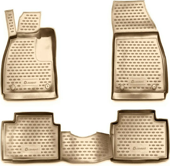 Novline Set of Front and Rear Mats 4pcs Tray Type for Opel Insignia 2008-2017 Beige