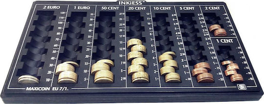 Inkiess Plastic Desk Coin Case with 8 Slots 33x18.5x4cm EU7/SL