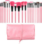 Tools for Beauty Επαγγελματικό Σετ με Πινέλα Μακιγιάζ από Συνθετική Τρίχα Pink & Black 24τμχ