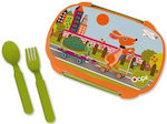 Oops Kids Set Lunch Plastic Box 0.370lt Orange L17.5xW12.5xH6cm