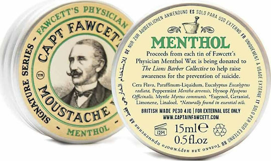 Captain Fawcett's Κερί Περιποίησης για Γένια και Μουστάκι Menthol 15gr