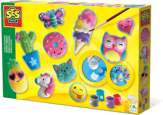 Ses Creative Παιχνίδι Κατασκευών Casting And Painting Happy Figures για Παιδιά 3+ Ετών
