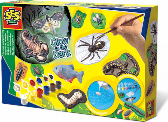 Ses Creative Παιχνίδι Κατασκευών Πλαστικό Scary Animals Glow in the Dark Casting and Painting Set για Παιδιά 5+ Ετών