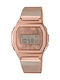 Casio Vintage Digital Women's Watch Chronograph with Pink Gold Metal Bracelet