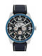 Police Lawrence Watch Chronograph Battery with Blue Leather Strap