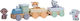 Joueco Vehicle The Wildies Family Trainset With Animals made of Wood for 18++ Months