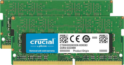 Crucial 16GB DDR4 RAM cu 2 module (2x8GB) și Viteză 2666 pentru Laptop