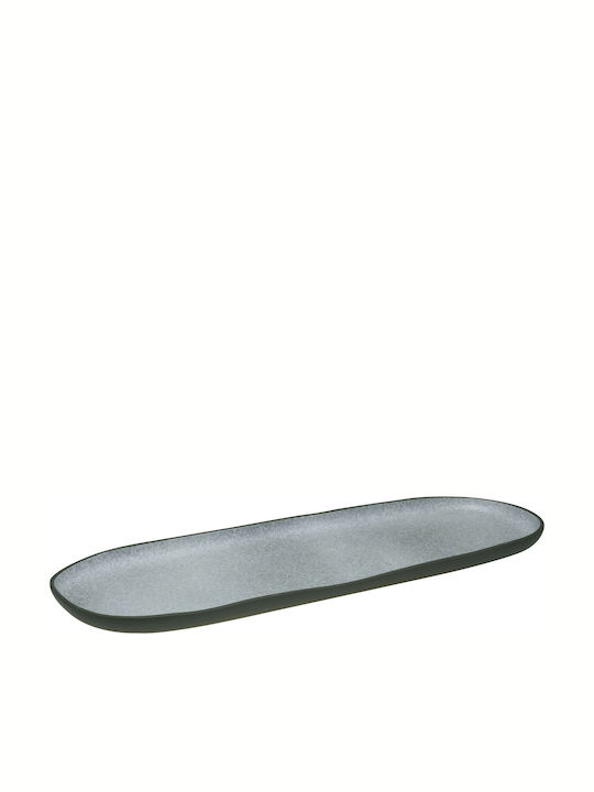 HFA Oval Porcelain Serving Platter Granite Gray...