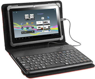 Tracer Flip Cover Synthetic Leather with Keyboard English US Red (Universal 7-8") TRAT43855