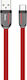 Hoco U74 Grand Braided Flat USB 2.0 Cable USB-C Male - USB-A Red 1.2m