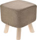 Stool For Living Room Upholstered with Fabric Brown 30x30x33cm