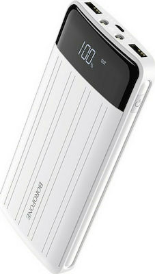 Borofone BT21A Universal Power Bank 20000mAh with 2 USB-A Ports White