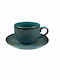 Oriana Ferelli Porcelain Tea Cup Set 220ml Teal 6pcs