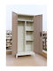 Zweiflügeliger Schrank Metallisch Verzinkt mit Trennwand & 3 Regale 70x40x181cm