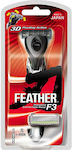 Feather F3 Ξυραφάκι με Ανταλλακτικές Κεφαλές 3 Λεπίδων & Λιπαντική Ταινία 2τμχ