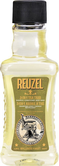 Reuzel 3in1 Teebaumöl Schaumbad für Herren mit Teebaumöl & Minzduft 100ml