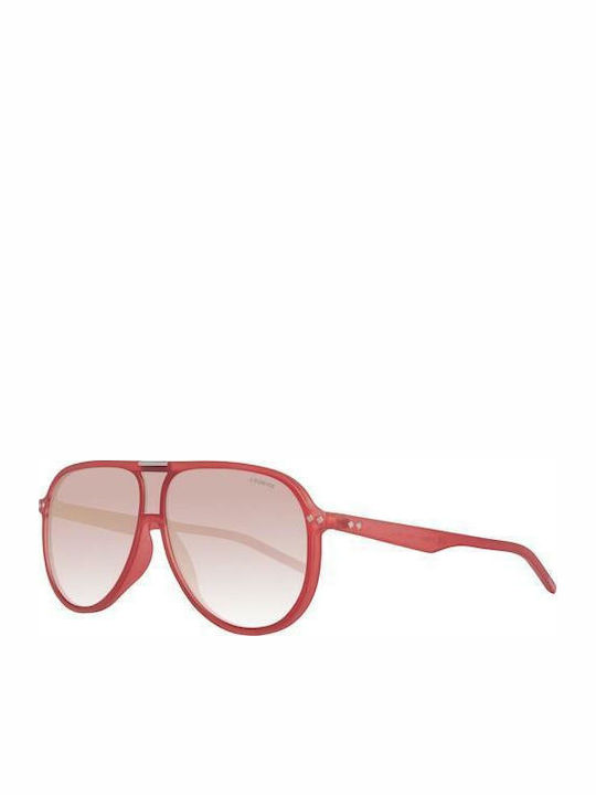 Polaroid Men's Sunglasses with Red Plastic Frame and Red Gradient Polarized Lens PLD 6025/S 15J