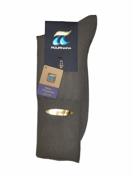 Pournara Men's Solid Color Socks Gray