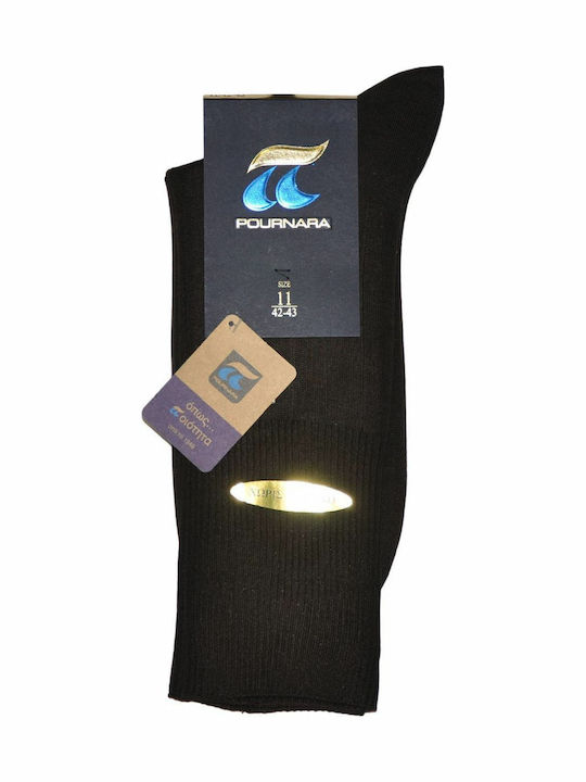 Pournara Men's Solid Color Socks Brown