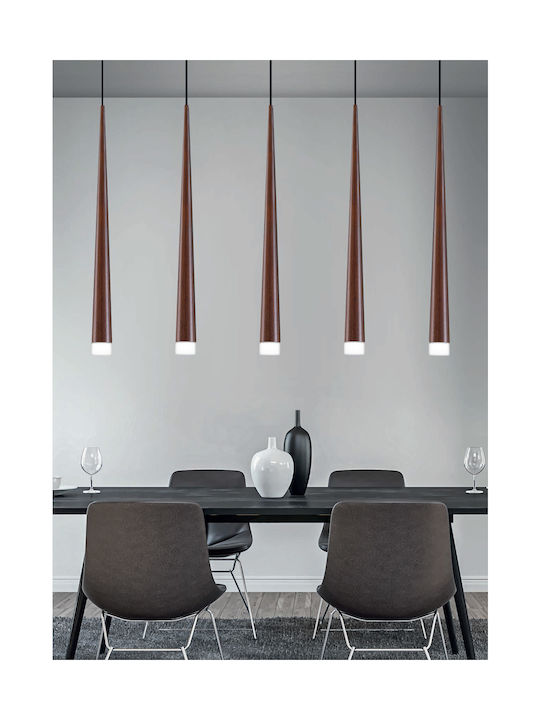 Luma Pendant Light Brown Rail for 4 Bulbs G9 60cm