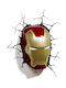 3DLightFX Детска стенна лампа LED Пластмаса Marvel Light Iron Man