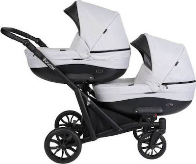 Kunert Booster 3 in 1 Adjustable Double Stroller Suitable for Newborn Light Grey