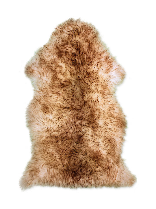 Tapicap Sheepskin Rug Rectangular Furry Brown Tips